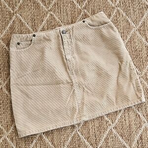American Eagle Outfitters Beige Corduroy Mini Skirt